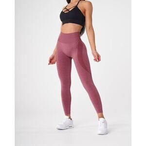 NVGTN Maroon Contour Seamless Leggings Size medium High Rise Athleisure Gym